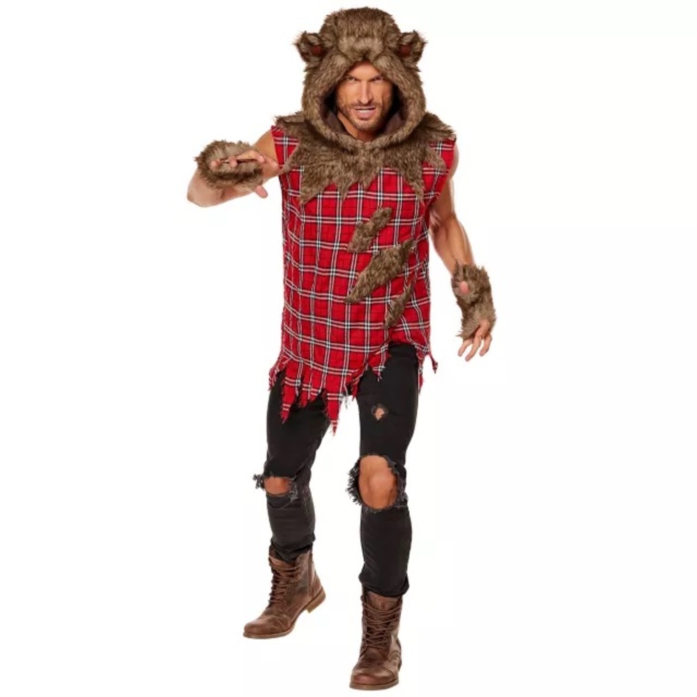 Men’s Wolf Man costume spirit Halloween large big bad wolf